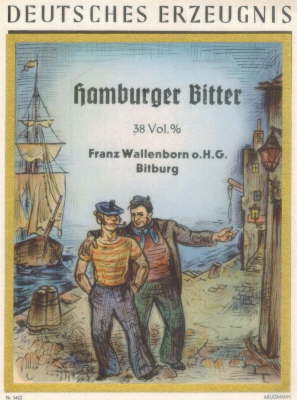 Wallenborn-Etikett - Hamburger Bitter